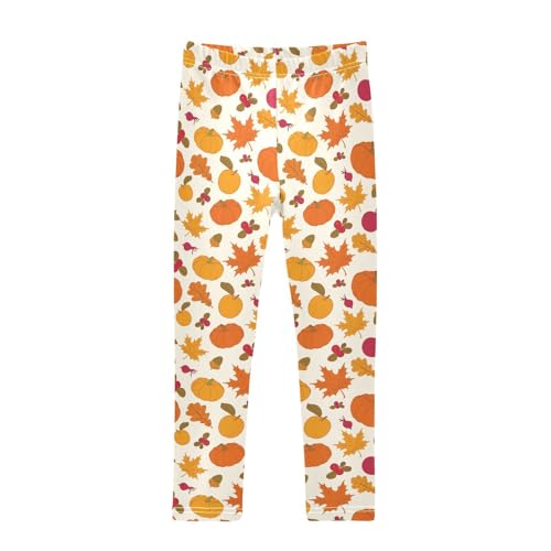 Aslsiy Mädchen-Leggings, abstrakter Tiger-Druck, Kleinkinder, Stretch-Strumpfhose, orangefarbene Hose, Multi-Kürbis, 5 Jahre von Aslsiy