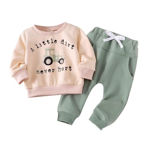 Asmea Baby Jungen Kleidung Outfit Babykleidung Set Bekleidungssets für Jungen Traktor Langarm Sweatshirt + Hose Baby Boy Trainingsanzug Clothes 2-3 Jahre von Asmea