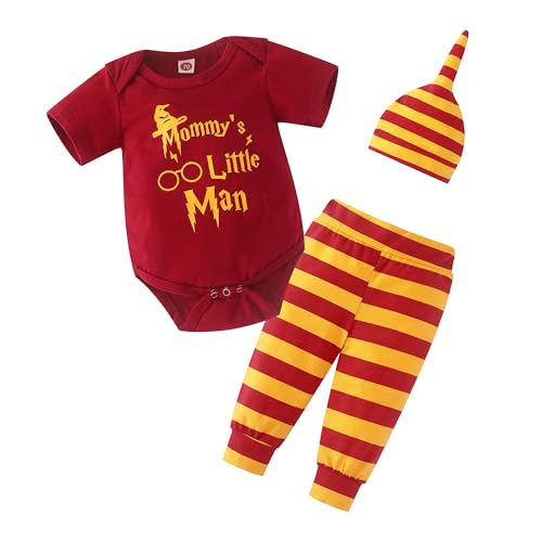 Baby Kleidung Harry Baby Kleidung Snuggle This Muggle Neugeborene Jungen Mädchen Body + Hose + Hut Harry Babyartikel Babies Geschenk Junge 3PCS Babykleidung Neutral Rot von Asmea