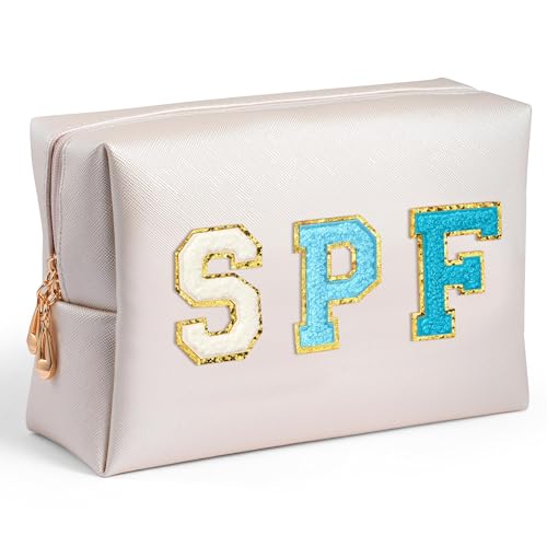 AsodSway Adrette Patch-Kosmetiktasche, Blau, LSF von AsodSway