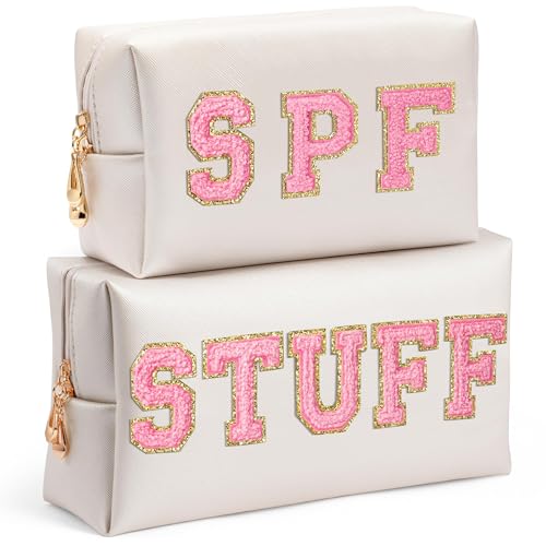 AsodSway Adrette Patch-Kosmetiktasche, Pink, Stuff LSF Pink von AsodSway