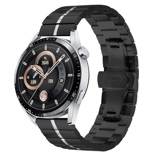 22 mm Armband, kompatibel mit Samsung Galaxy Watch 3 Band 45 mm/Galaxy Watch (46 mm) SM-R800/Gear S3 Classic Smartwatch SM-R770, verstellbares Sport- und Fitness-Metallarmband für Damen und Herren, 22 von AsohsEN