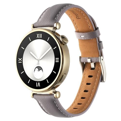 AsohsEN GT4 Ersatzarmband, 41 mm, weiches Leder, Sportarmband, kompatibel mit Huawei GT4 41 mm Smartwatch, verstellbares Uhrenarmband für GT4 41 mm Armbänder, für Damen und Herren, Violett von AsohsEN