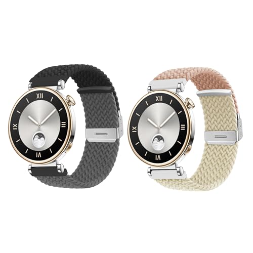 AsohsEN GT4 Ersatzbänder, 41 mm, weiches Nylon, geflochtenes Sportband, kompatibel mit Huawei GT4 41 mm Smartwatch, verstellbares Uhrenarmband für GT4 41 mm Bänder, Damen und Herren (F) von AsohsEN