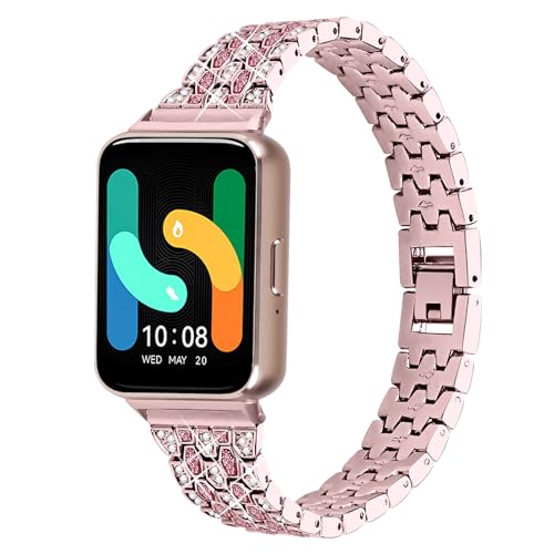 Ersatz-Armband für Galaxy Fit 3, lässiger eleganter Stil, Metallarmband, kompatibel mit Samsung Galaxy Fit 3 SM-R390 Smartwatch, verstellbares Armband für Galaxy Fit 3, Damen und Herren, Rosa / Rosa Ersatz-Armband für Galaxy Fit 3, lässiger eleganter Stil, Metallarmband, kompatibel mit Samsung Galaxy Fit 3 SM-R390 Smartwatch, verstellbares Armband für Galaxy Fit 3, Damen und Herren, Rosa / Rosa von AsohsEN