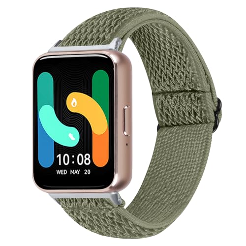 Ersatzbänder für Galaxy Fit 3, silberfarbenes Kopfband mit Nylon-Sportarmband, kompatibel mit Samsung Galaxy Fit 3 SM-R390 Smartwatch, verstellbares Armband für Galaxy Fit 3, Damen und Herren, von AsohsEN