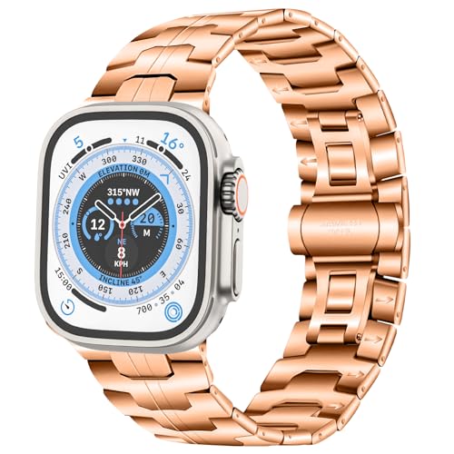 Kompatibel mit Apple Watch-Armbändern 49 mm, 45 mm, 44 mm, 42 mm, 41 mm, 40 mm, 38 mm, verstellbares Metall-Ersatzarmband für iWatch Ultra 2, Serie 9, 8, 7, 6, 5, 4, 3, 2, 1, SE, Sport Edition, Herren von AsohsEN