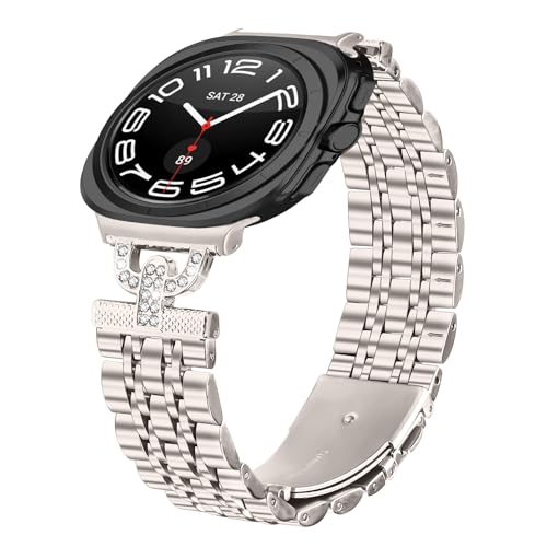 Metallarmband, kompatibel mit Samsung Galaxy Watch Ultra 47 mm, verstellbares D-förmiges Sport-Fitnessband für Samsung Galaxy Watch 7/8 Ultra 47 mm, für Damen und Herren, Sternenlicht, Einheitsgröße Metallarmband, kompatibel mit Samsung Galaxy Watch Ultra 47 mm, verstellbares D-förmiges Sport-Fitnessband für Samsung Galaxy Watch 7/8 Ultra 47 mm, für Damen und Herren, Sternenlicht, Einheitsgröße von AsohsEN