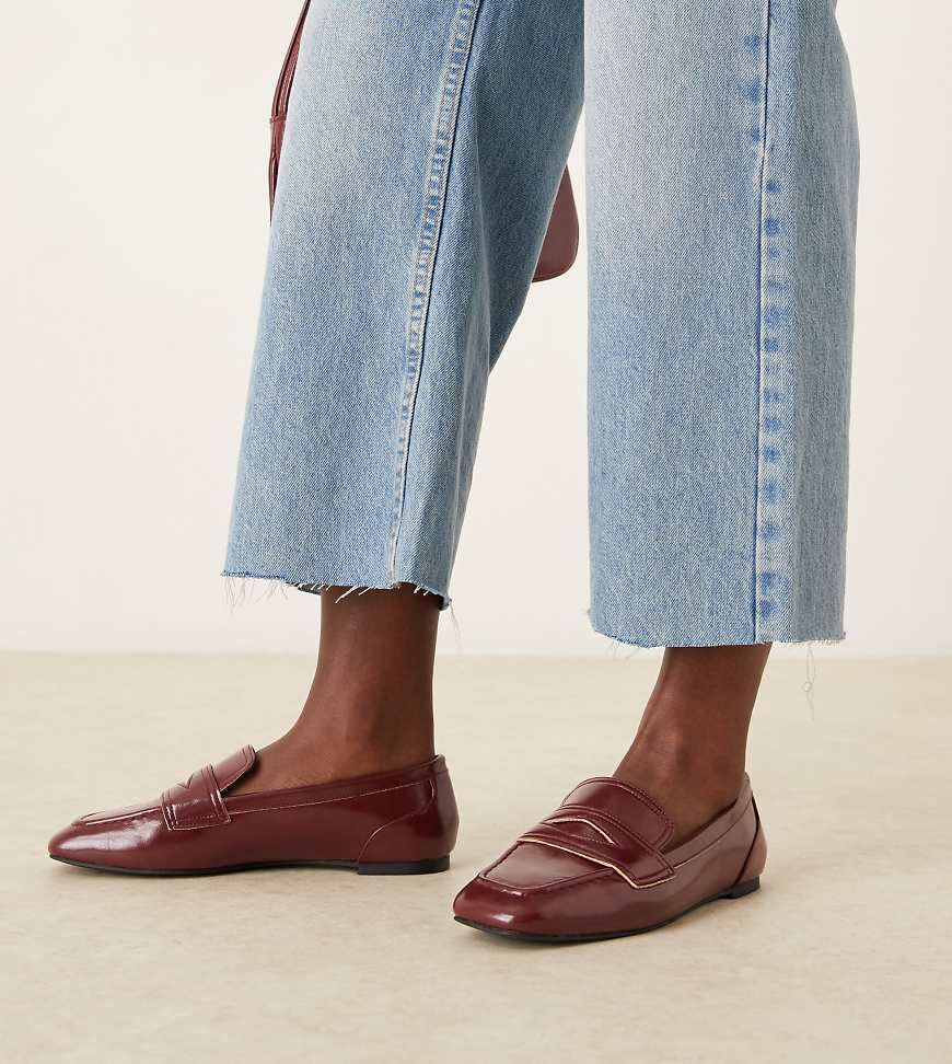 ASOS DESIGN Wide Fit - Malta - Loafer in Burgunderrot ASOS DESIGN Wide Fit - Malta - Loafer in Burgunderrot von Asos Design Wide Fit
