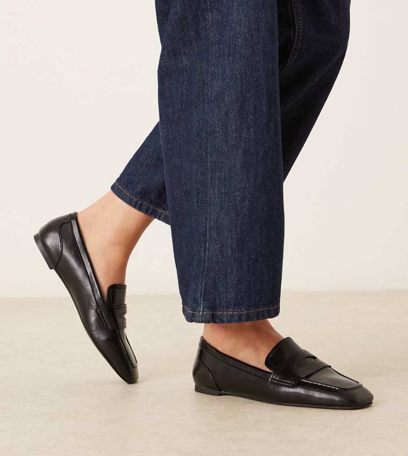 ASOS DESIGN Wide Fit - Malta - Loafer in Schwarz, weite Passform von Asos Design Wide Fit