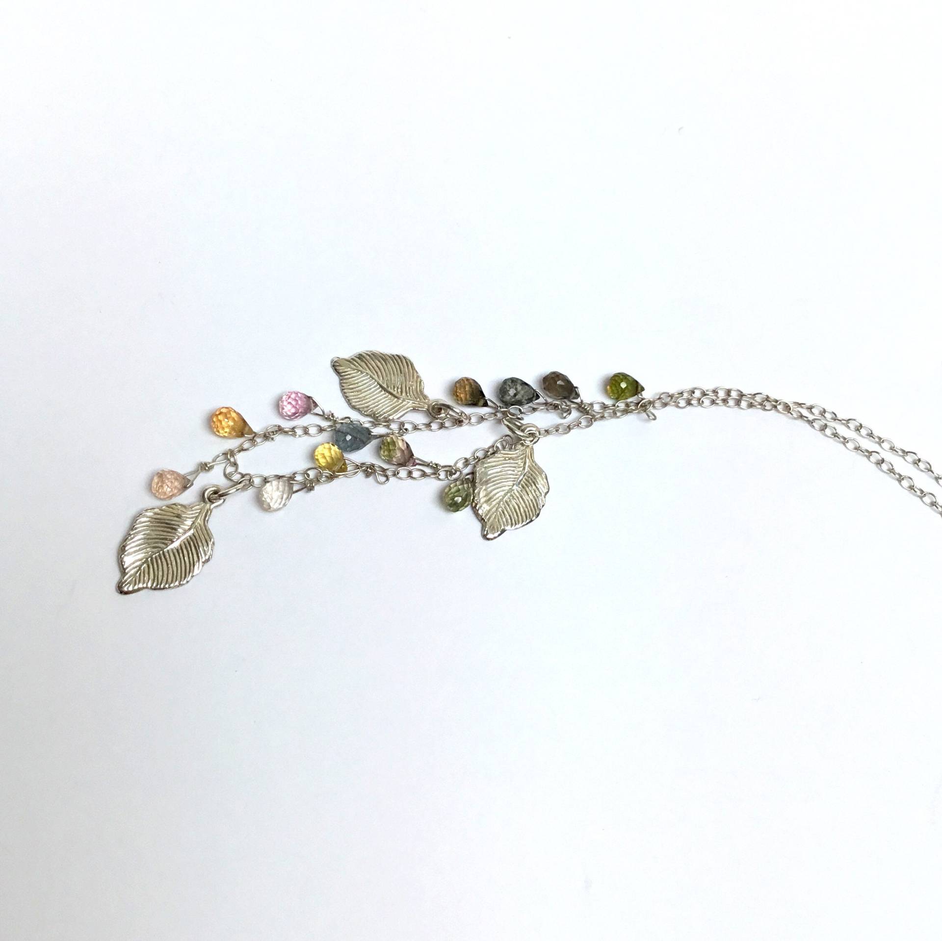 Handgemachte Sterling Silber Halskette Mit Wassermelonen-Turmalin Edelsteinen von AspasiaJewellery
