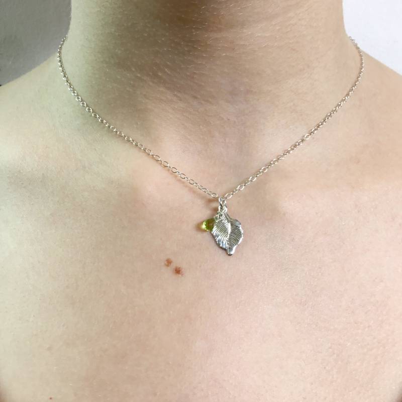 Peridot Blatt Halskette Edelstein Sterling Silber Schmuck Geschenk Peridot Blatt Halskette Edelstein Sterling Silber Schmuck Geschenk von AspasiaJewellery
