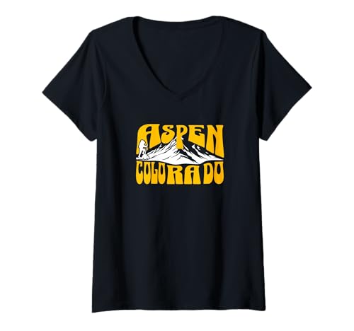 Damen Colorado Aspen T-Shirt mit V-Ausschnitt Damen Colorado Aspen T-Shirt mit V-Ausschnitt von Aspen Colorado Souvenir Store