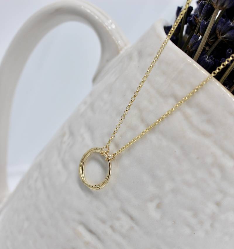 Double Circle Halskette - Gold Karma Schmuck Kreis von AspenPurple