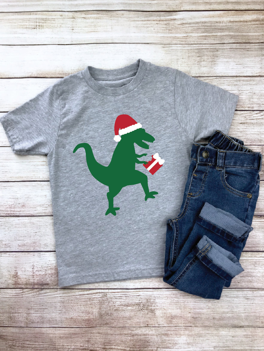 Dinosaurier Weihnachten Shirt/Kinder Weihnachtsshirt Santasauraus von Aspenkids