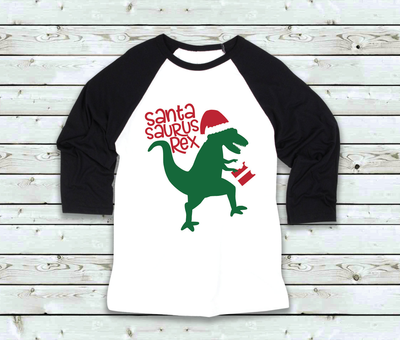 Santasauraus Rex Shirt/Dinosaurier Weihnachten Kinder Weihnachtsshirt von Aspenkids