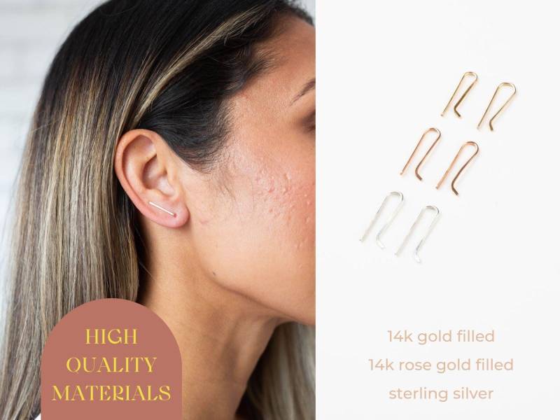 Bobby Pin Ohrringe. Pins. Ohr Kletterer. Ohrfeger. Pin. Krabbelohrringe. Silber. Rosengold. Regelmäßige Grösse Bobby Pin Ohrringe. Pins. Ohr Kletterer. Ohrfeger. Pin. Krabbelohrringe. Silber. Rosengold. Regelmäßige Grösse von AsperaJewelry