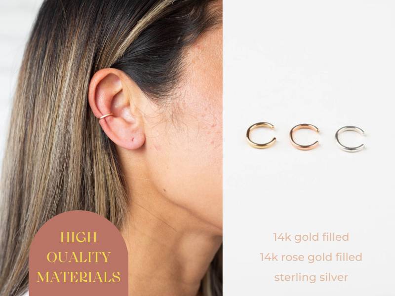 Einzel Loop Ohrmanschette. Ohr Wickeln. Manschette Ohrringe. Nicht Durchbohrte Kletterer. Sterling. 14K Gold Gefüllt. Gehämmerte Armspange von AsperaJewelry