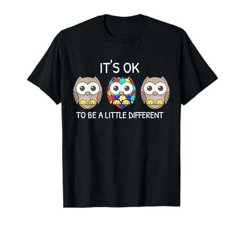 Asperger Autismus Geschenkideen für Autisten Eule Autismus Awareness T-Shirt Schwarz S Unisex Kinder Erwachsene und Kinder von Asperger Autismus Geschenkideen für Autisten