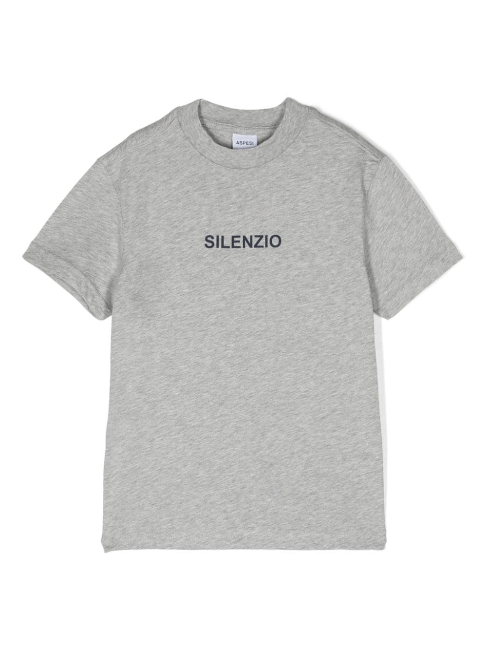 Aspesi Kids Meliertes T-Shirt mit "Silenzio"-Print - Grau von Aspesi Kids