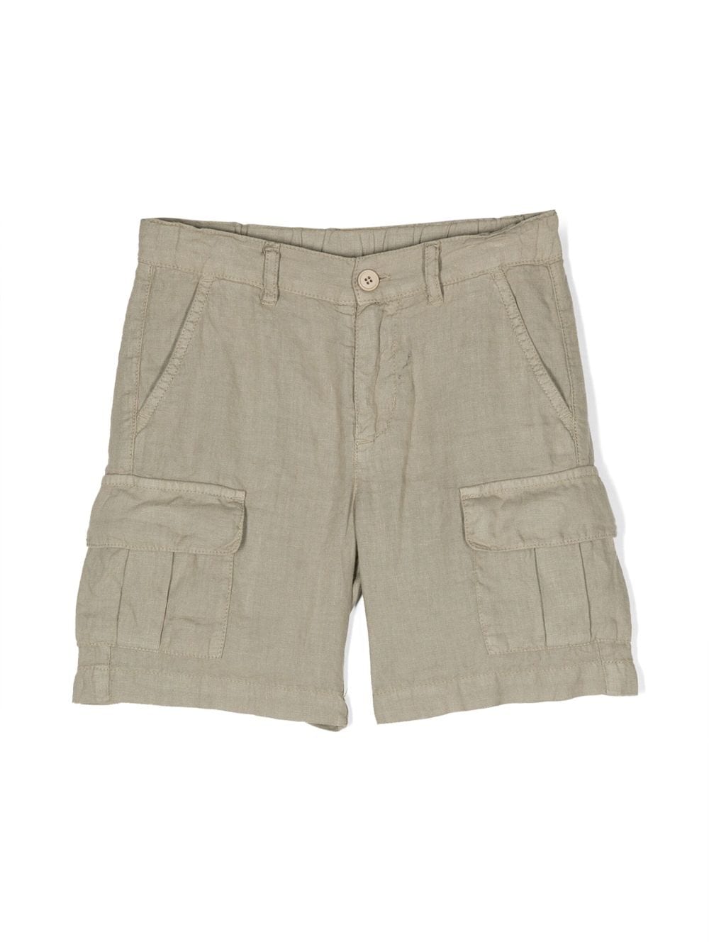 Aspesi Kids Gerade Cargo-Shorts aus Leinen - Grün von Aspesi Kids