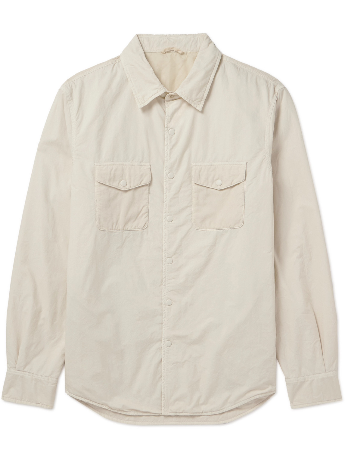 Aspesi - Corduroy-Trimmed Cotton-Shell Padded Overshirt - Men - Neutrals - S von Aspesi
