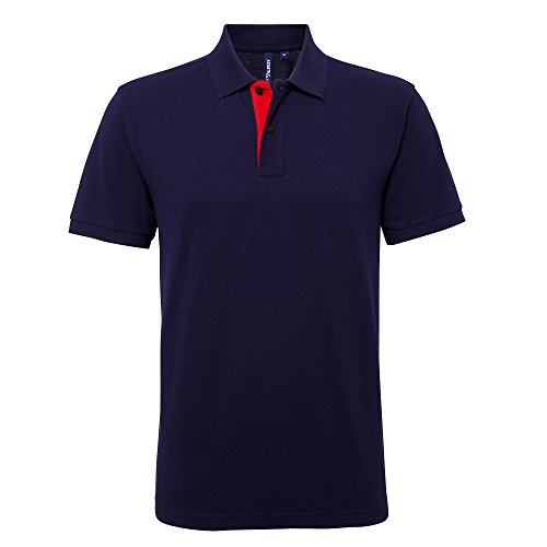 Asquith & Fox Herren Asquith and Fox Men's Classic Fit Contrast Polo Poloshirt, Mehrfarbig (Navy/Red 000), XX-Large (Herstellergröße: 2XL) von Asquith And Fox