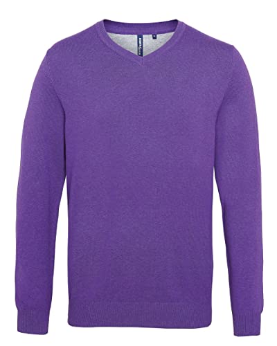 Asquith & Fox Herren Baumwolle Mischung V-Ausschnitt Sweatshirt AQ042 - Jumper - Lila Heide (M) von Asquith & Fox