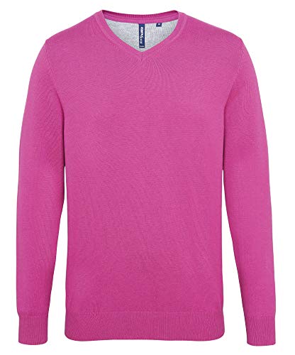 Asquith & Fox Herren Baumwolle Mischung V-Ausschnitt Sweatshirt AQ042 - Jumper - Orchideenheide (M) von Asquith & Fox