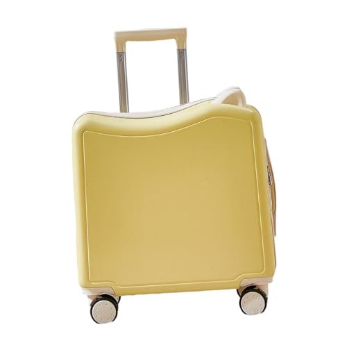 AsrMyjcx Kinder Fahren auf Koffer mit Tradition, verstellbare Pull -Rute mit Universal Rädern Reisegepäck für Camping Boys Girls Business, Gelb von AsrMyjcx