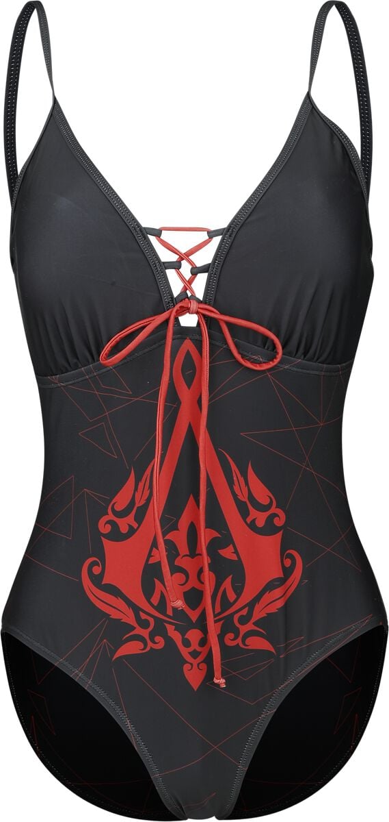 Assassin's Creed - Gaming Badeanzug - Crest - S bis XXL - für Damen - Größe M - schwarz/rot  - EMP exklusives Merchandise! von Assassin's Creed