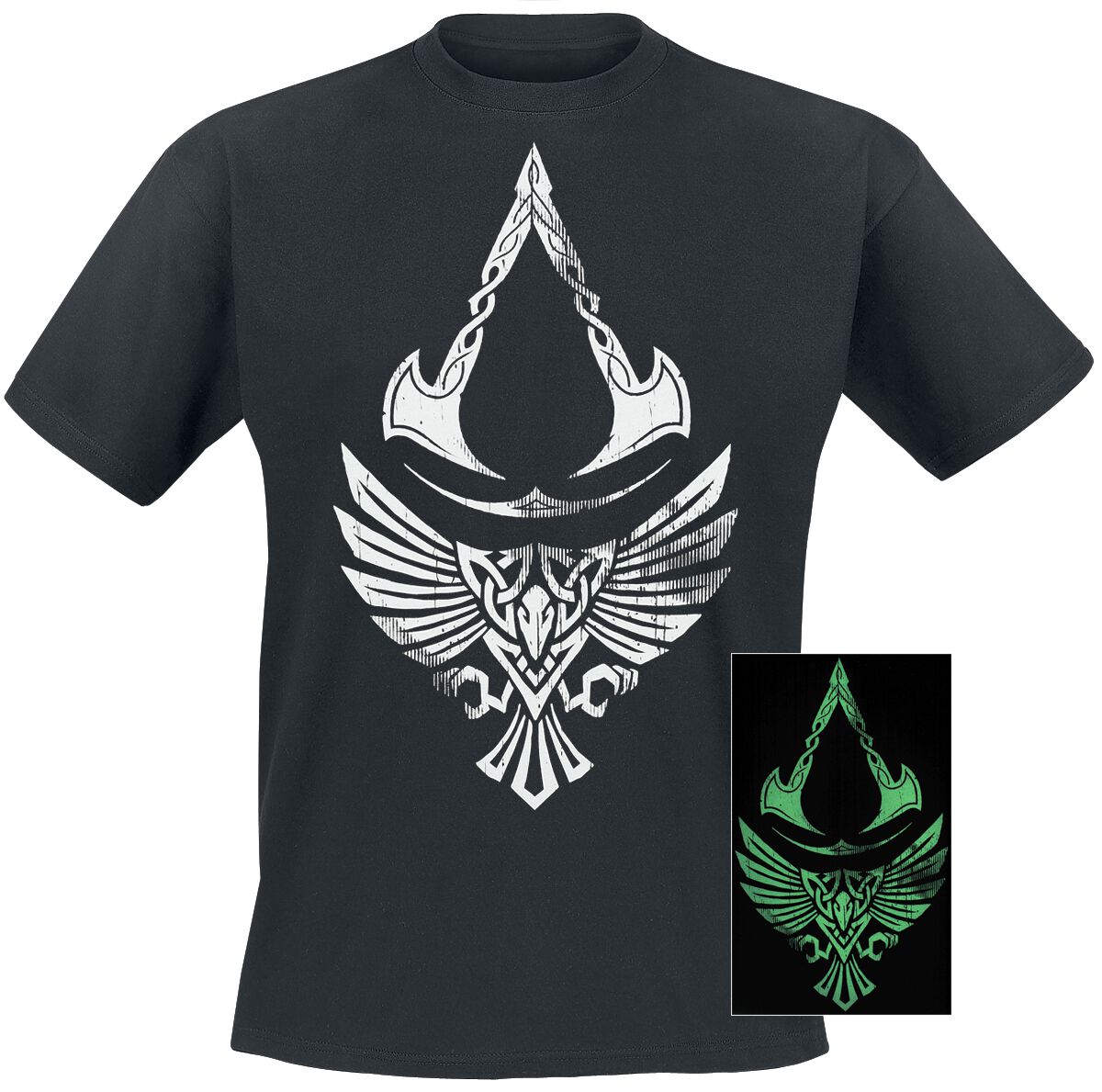 Assassin's Creed - Gaming T-Shirt - Valhalla - Raven - S bis 3XL - für Männer - Größe 3XL - schwarz von Assassin's Creed