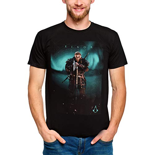 Assassin's Creed Herren T-Shirt Eivor Valhalla Baumwolle schwarz - L von Assassin's Creed