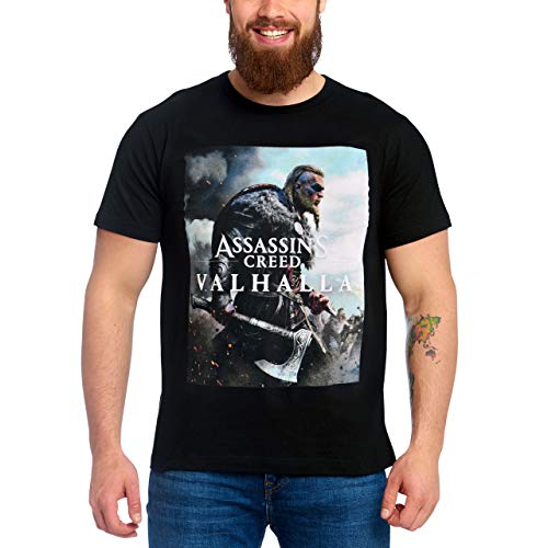 Assassin's Creed Herren T-Shirt Valhalla Cover Baumwolle schwarz - M von Assassin's Creed