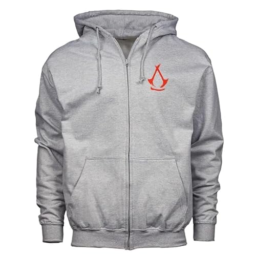 Assassin's Creed Shadows Faces Männer Kapuzenjacke grau meliert M von Assassin's Creed