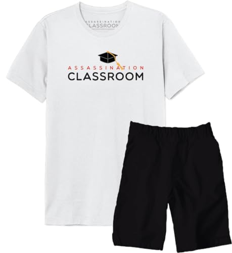 Assassination Classroom Herren Meassaspy001 Pyjamaset, weiß/schwarz, S (2er Pack) von Assassination Classroom