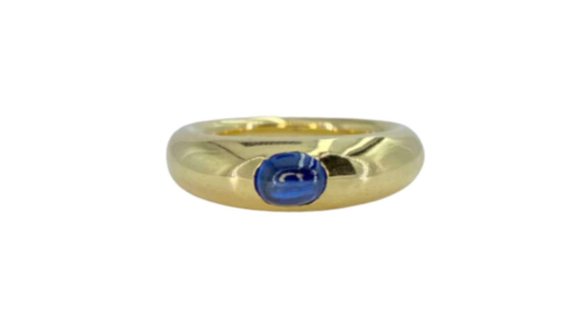 Blauer Saphir Bezel Set Ring, 14K Solid Gold Ring Mit Oval Cut Blue Saphir, Alltäglicher Gold Dicker von AssayJewelers