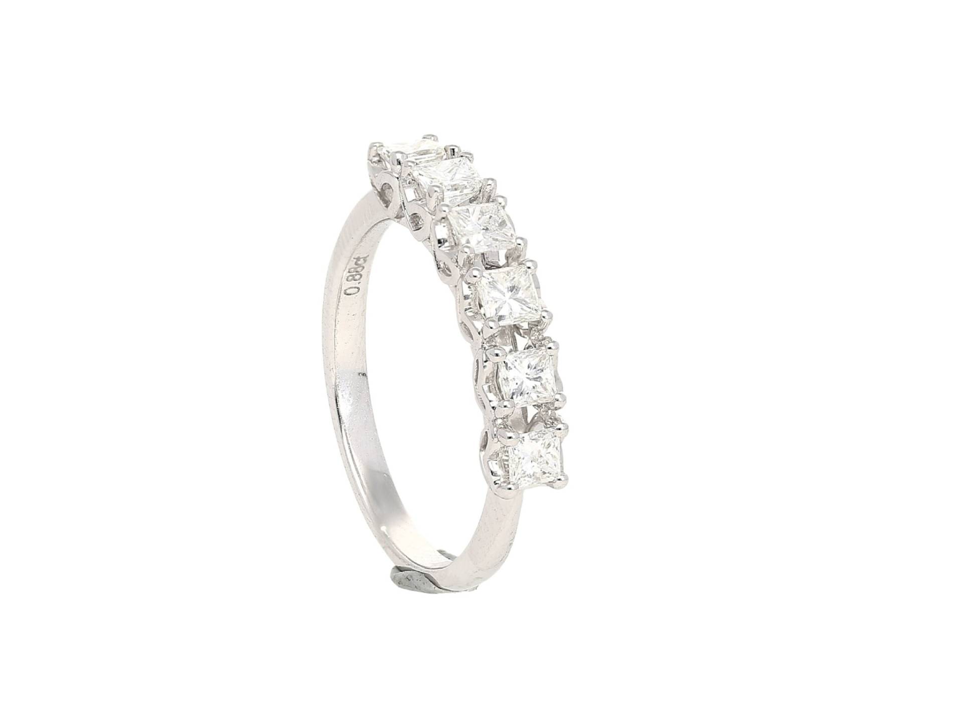 Natürlicher Princess Schliff Diamant Band, 0.88 Karat Halb Eternity Ring von AssayJewelers