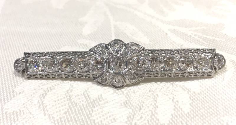 Art Deco Diamant Brosche 14K Weißgold Bar Pin Art Deco Diamant Brosche 14K Weißgold Bar Pin von AssociatedDiamonds