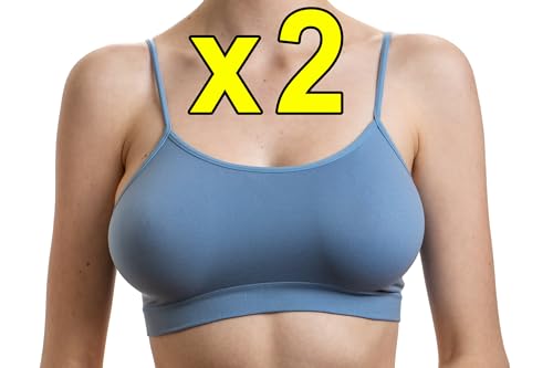 Assoluta 2er Set Damen Comfort Spaghetti Bustier, Light Jeans, XL von Assoluta