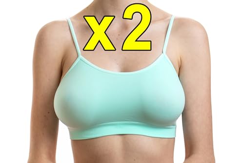 Assoluta 2er Set Damen Comfort Spaghetti Bustier, Türkis, XL von Assoluta