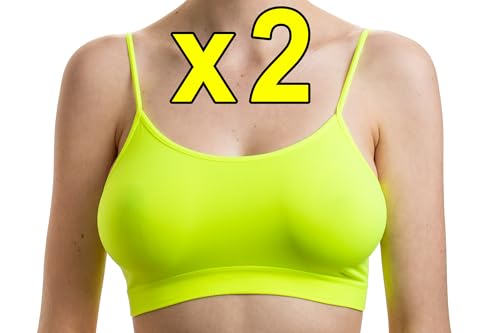 Assoluta 2er Set Damen Comfort Spaghetti Wohlfühl Bustier ohne Bügel, Neon Gelb, XL Assoluta 2er Set Damen Comfort Spaghetti Wohlfühl Bustier ohne Bügel, Neon Gelb, XL von Assoluta