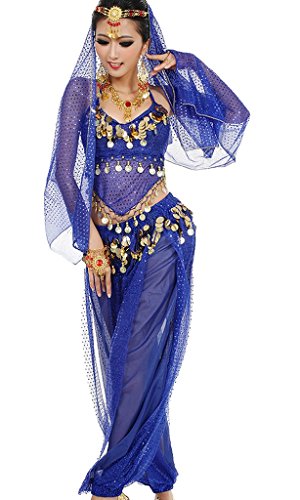 Astage Damen Bauchtanz KostAme Set Indischer Tanz Darbietungen Kleidung, KnigsblauKnigsblau, Fits DE 32-40 von Astage