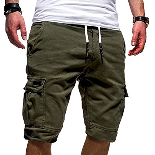 Astarcoo Kurze Hose Herren Cargo Shorts Sommer Baumwolle Cargohose Kurz Freizeithose mit 6 Taschen Stoffhose Sommerhose Bermuda Vintage Casual Einfarbig Sporthose Laufshorts Männer Shorts von Astarcoo