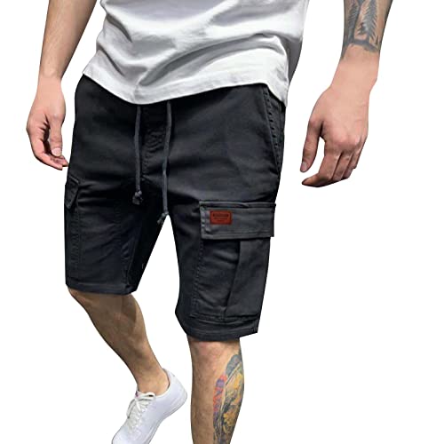 Astarcoo Kurze Hose Herren Cargo Shorts Sommer Baumwolle Cargohose Kurz Freizeithose mit 6 Taschen Stoffhose Sommerhose Bermuda Vintage Casual Einfarbig Sporthose Laufshorts Männer Shorts von Astarcoo