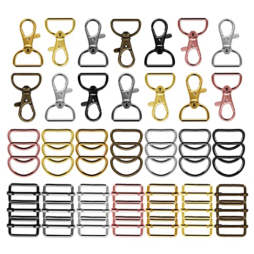 56 Stück Karabiner Schlüsselanhänger Basteln Karabiner Karabinerhake Schlüsselringe D Ring Schiebeverschluss Drehschnalle Karabinerhaken Schlüsselanhänger Ring Haken Brieftasche Lanyard Tragetasche von ASTER