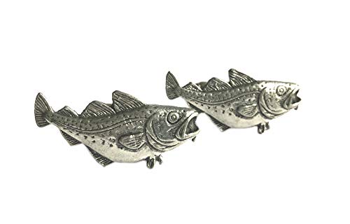 Manschettenknöpfe mit Dorsch-Motiv, feines englisches Zinn. von Asteria Accessories