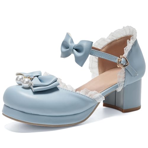 Asterisco Damen Blockieren Fersenpumps mit Plateau Abendschuhe Mitte Absatz Schuhe-240195 Blau Gr 40.5 EU/42Cn Asterisco Damen Blockieren Fersenpumps mit Plateau Abendschuhe Mitte Absatz Schuhe-240195 Blau Gr 40.5 EU/42Cn von Asterisco