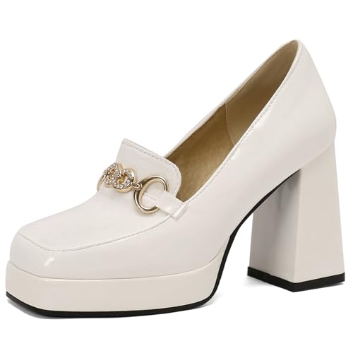 Asterisco Damen Blockieren Fersenpumps mit Plateau Daily High Schuhe Schuhe-240145 Weiß Gr 33.5 EU/33Cn Asterisco Damen Blockieren Fersenpumps mit Plateau Daily High Schuhe Schuhe-240145 Weiß Gr 33.5 EU/33Cn von Asterisco
