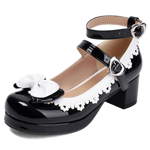 Asterisco Damen Blockieren Fersenpumps mit Plateau Mary Jane Mitte Absatz Schuhe-240438 Schwarz Gr 45 EU/47Cn Asterisco Damen Blockieren Fersenpumps mit Plateau Mary Jane Mitte Absatz Schuhe-240438 Schwarz Gr 45 EU/47Cn von Asterisco
